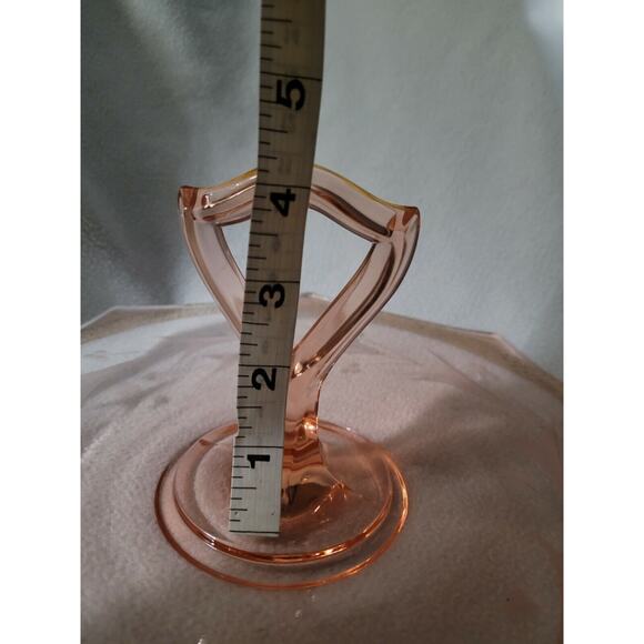 Vintage Jeannette Rose Pink Depression Glass Canapé Tray Tid Bit Dish Etched - Picture 8 of 9